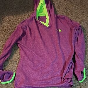 The North Face Maroon and Lime Hoodie